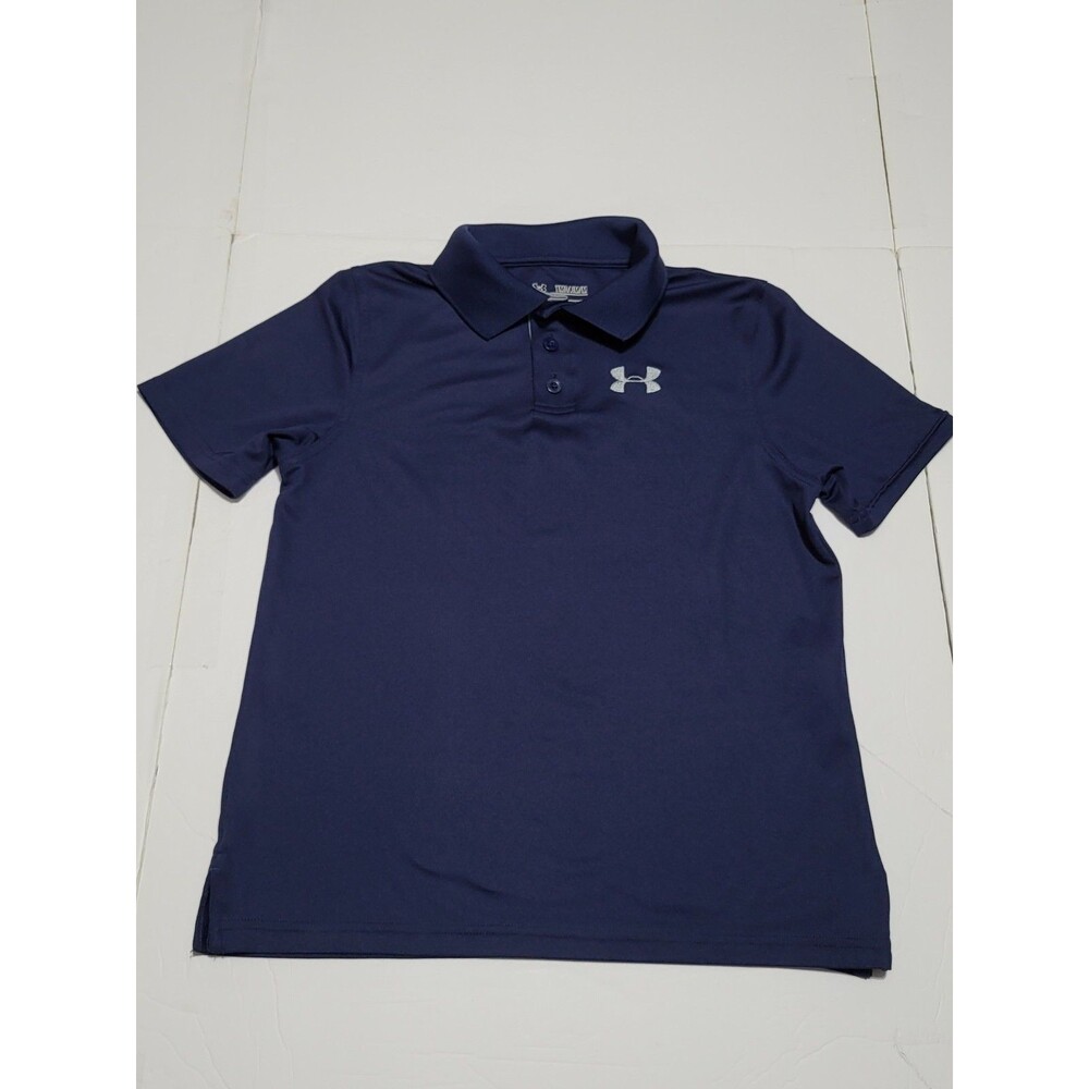 (#18) UNDER ARMOUR HEATGEAR Loose Short Sleeve Size YMD BLUE